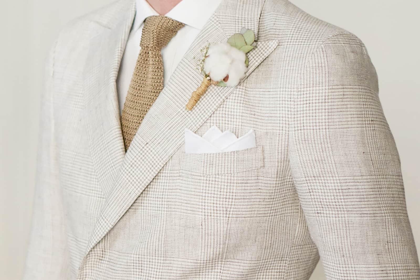 Tissu en lin motif Prince de Galles pour costume de mariage sur mesure