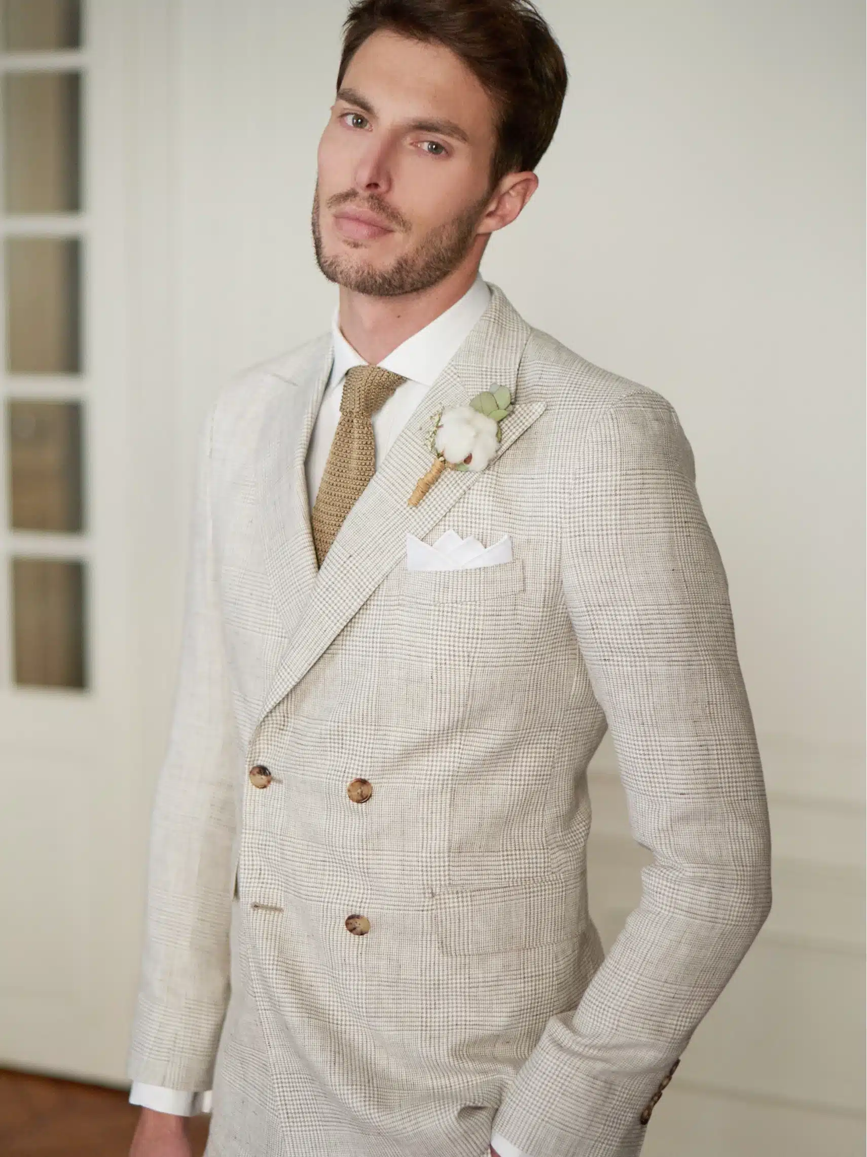 Costume de mariage sur mesure beige