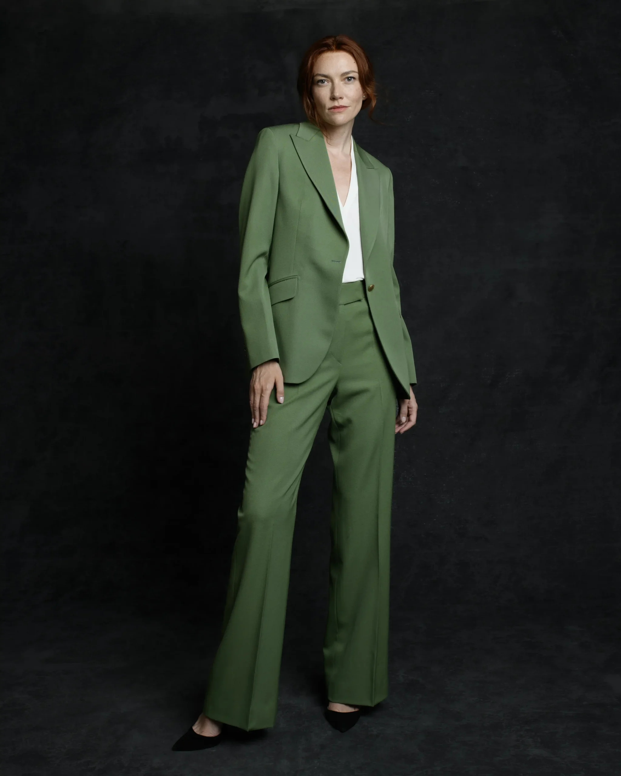 costume vert femme mariage