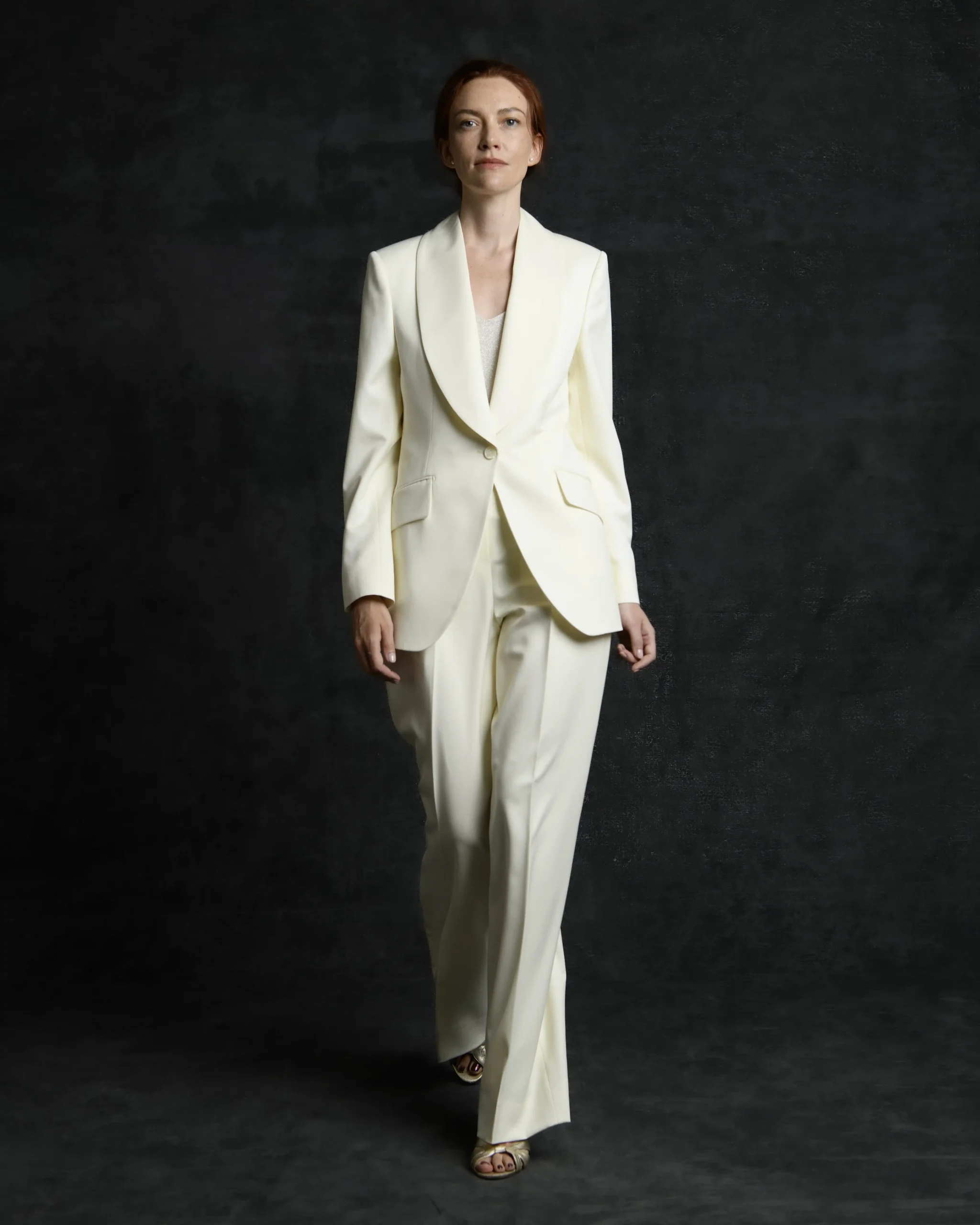 smoking blanc mariage femme