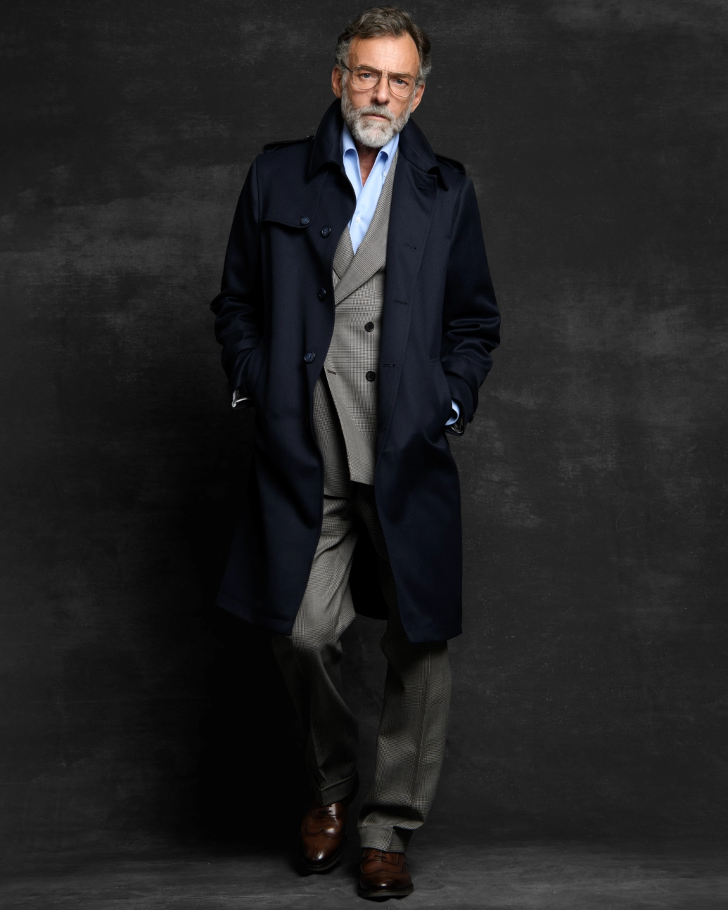 Trench sur mesure en gabardine de laine