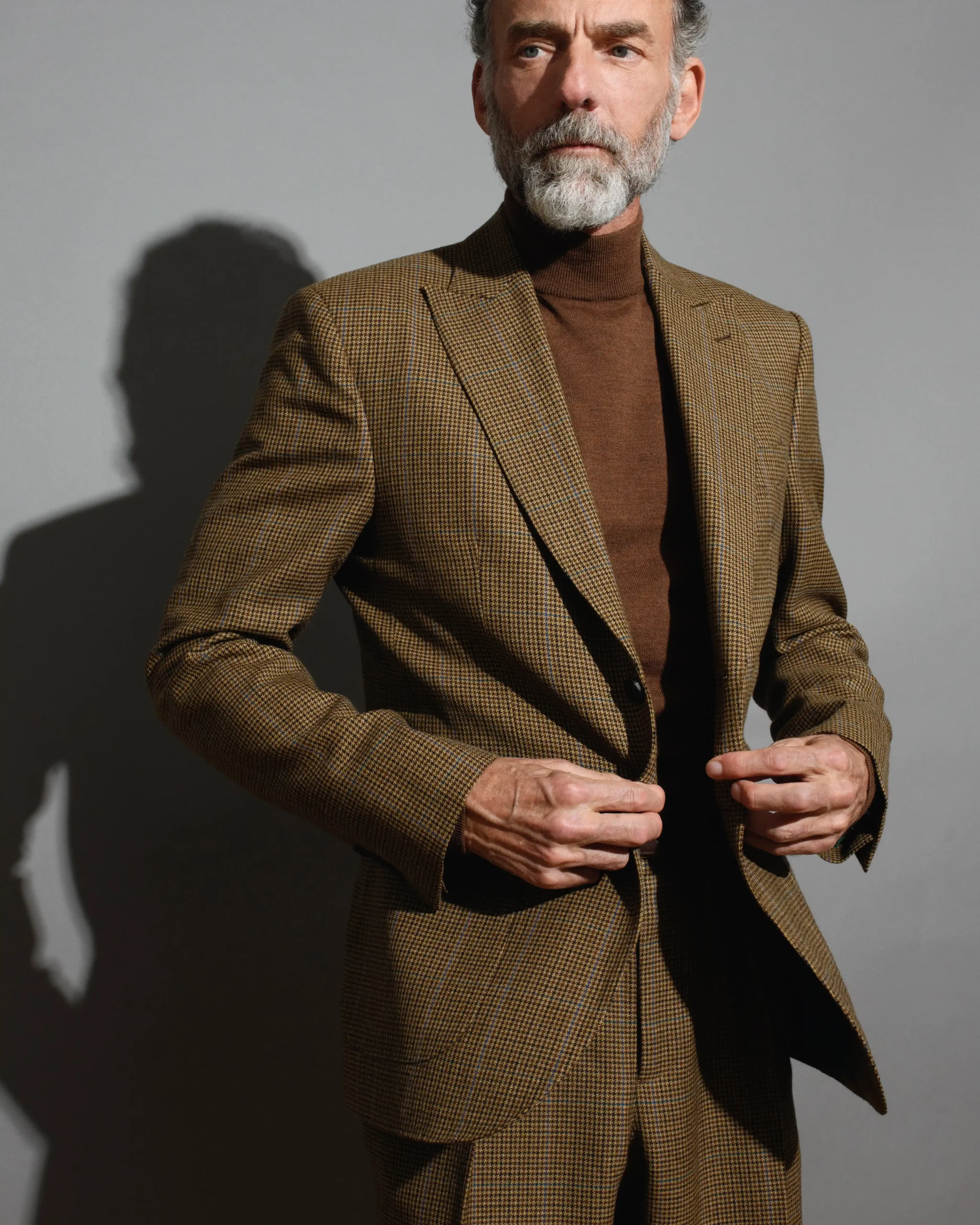 Costume en tweed homme brun